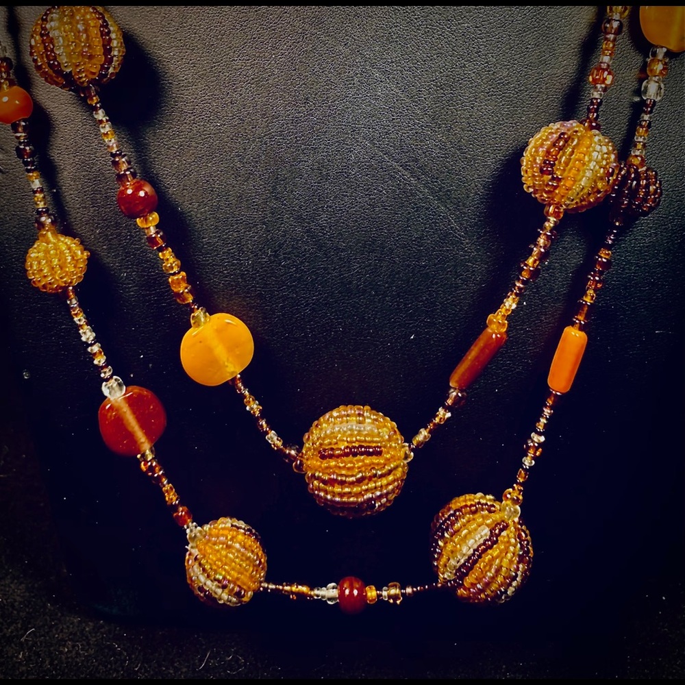 Vintage MCM beaded necklace with glass beads